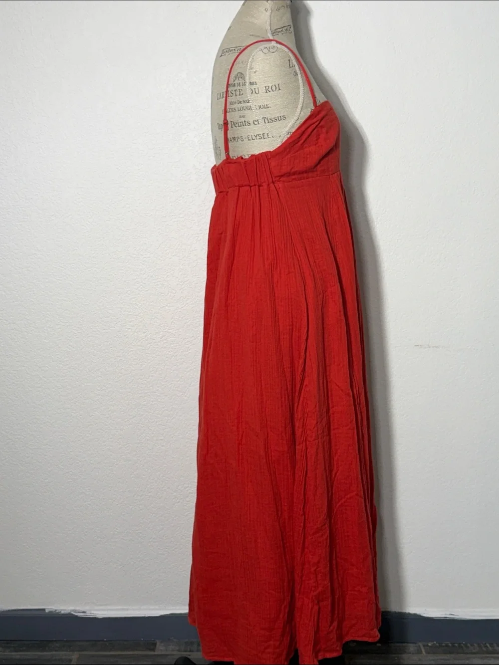 Abercrombie & Fitch Red Maxi Dress with Spaghetti Straps